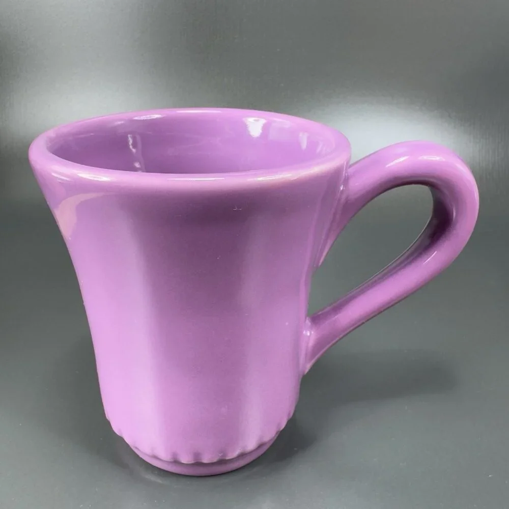 Williams Sonoma Rustic HeartVisit Collection Coffee Mug Cup Beaded Bottom Purple
